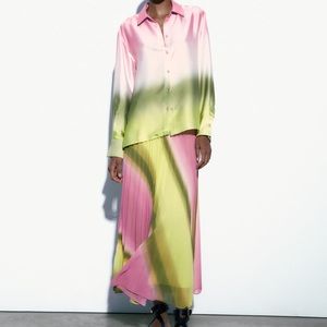 Tie dye pleated brand new Zara skirt